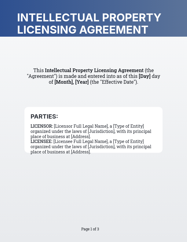 Intellectual Property Licensing Agreement
