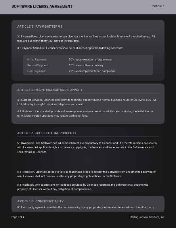 Commercial Software Licensing Agreement