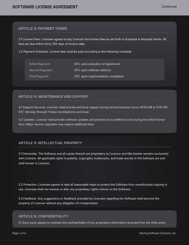 Commercial Software Licensing Agreement