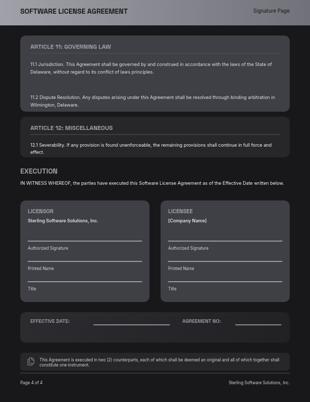 Commercial Software Licensing Agreement