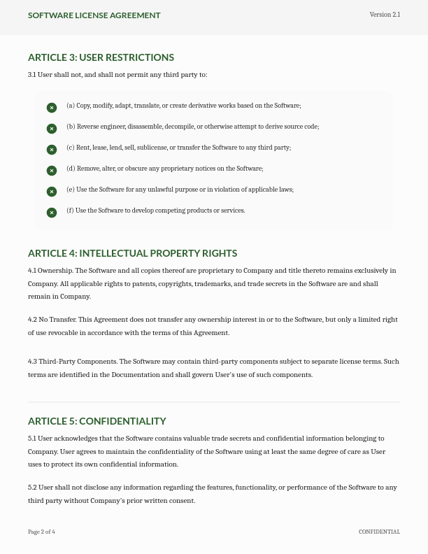 Software End-User License Agreement