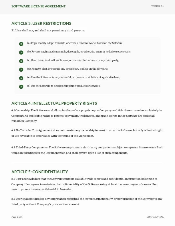 Software End-User License Agreement