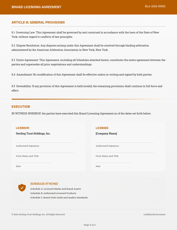 Exclusive Brand Licensing Agreement