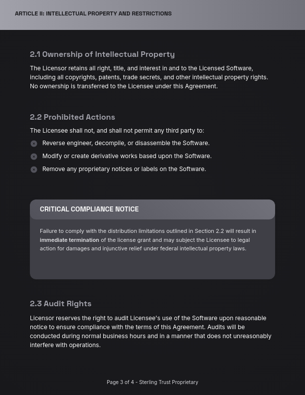 Commercial Software Licensing Agreement