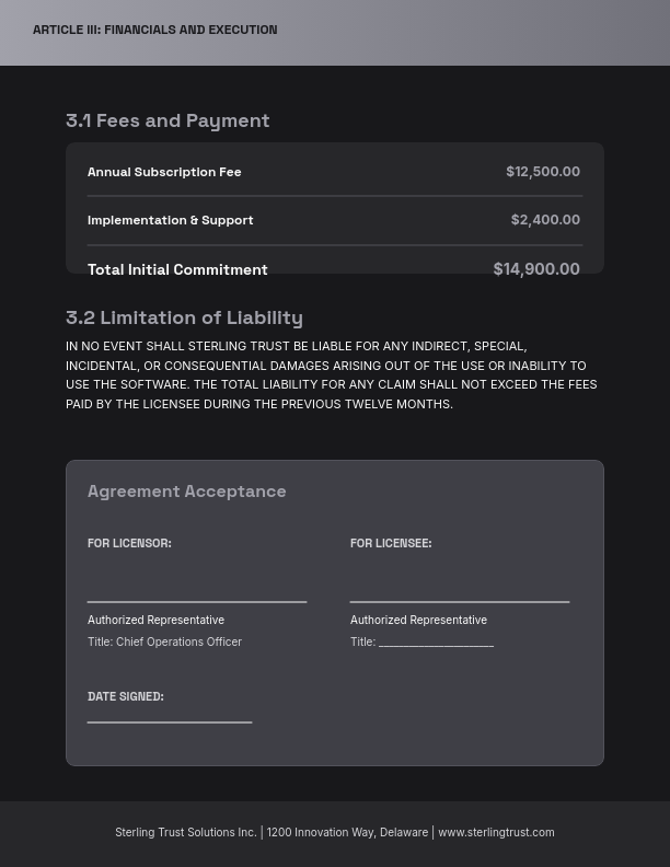 Commercial Software Licensing Agreement