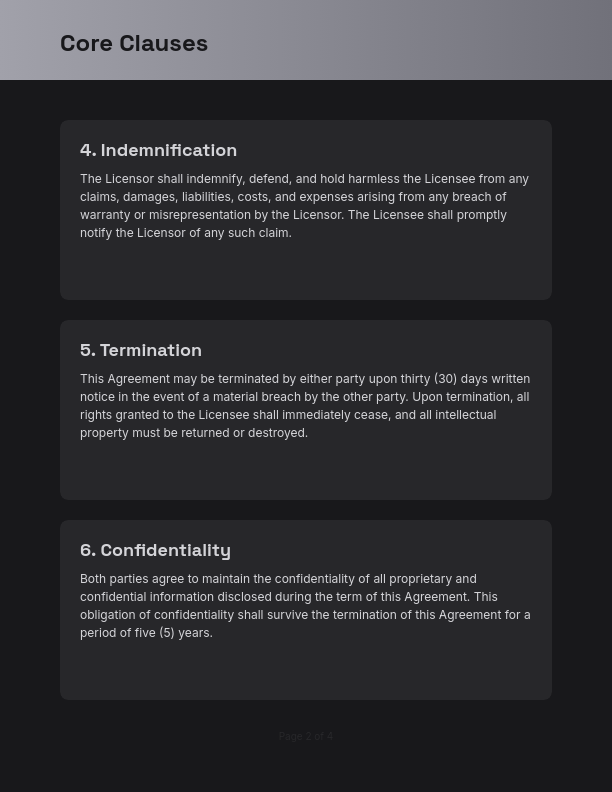 Master Software and IP Licensing Agreement