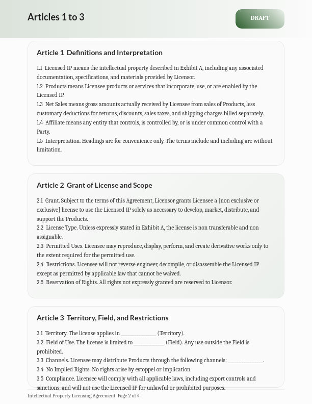 Master Intellectual Property License Rights