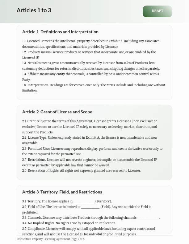 Master Intellectual Property License Rights