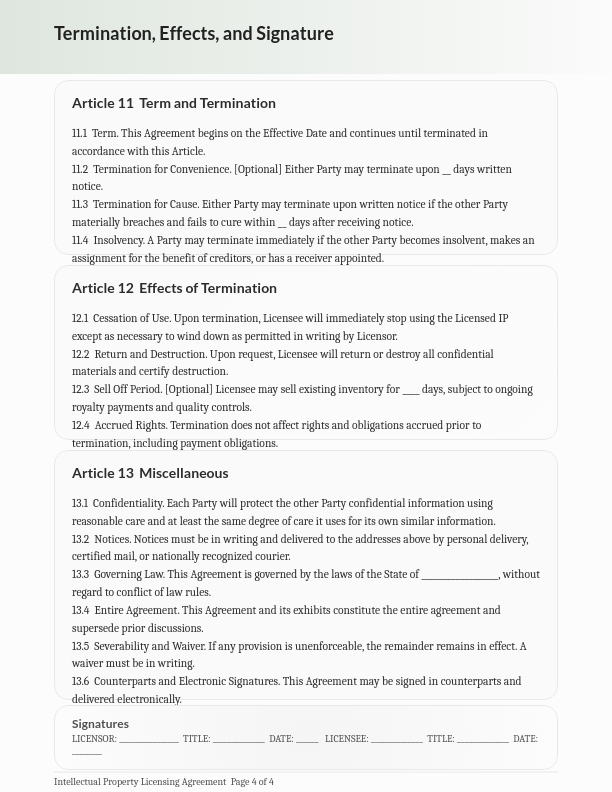 Master Intellectual Property License Rights