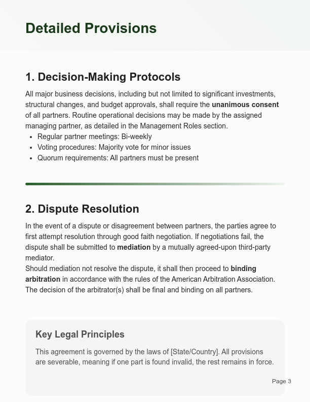 Standard Business Partnership Agreement