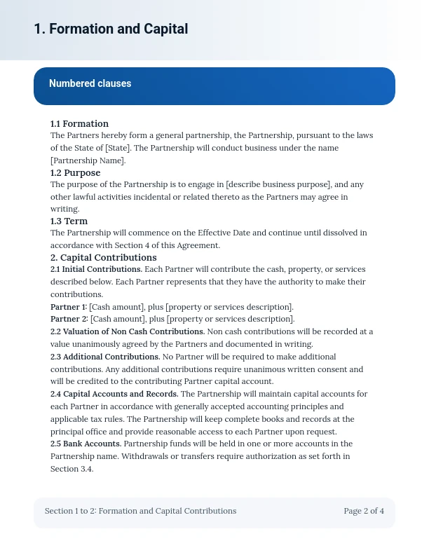 General Business Partnership Agreement