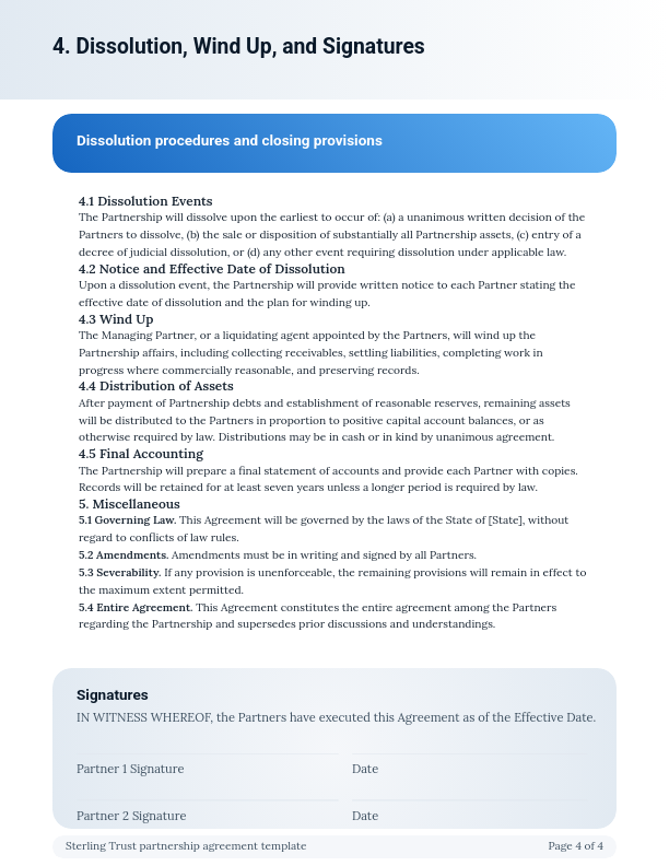 General Business Partnership Agreement