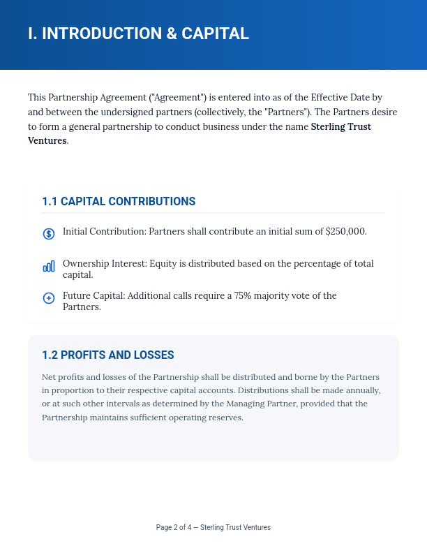 General Business Partnership Agreement