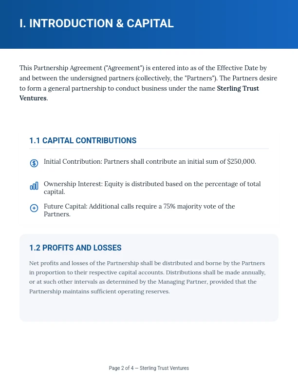 General Business Partnership Agreement