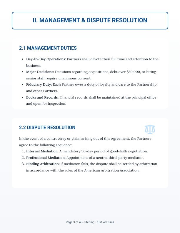 General Business Partnership Agreement