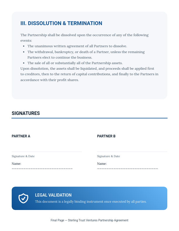 General Business Partnership Agreement