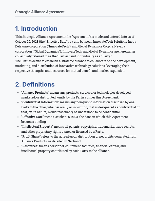 Strategic Business Partnership Agreement