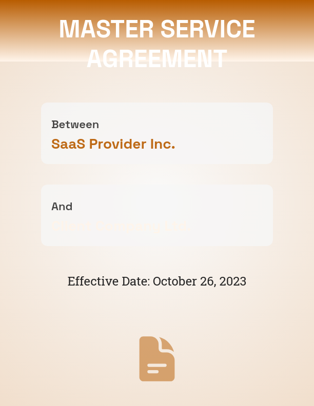 SaaS Master Service Agreement
