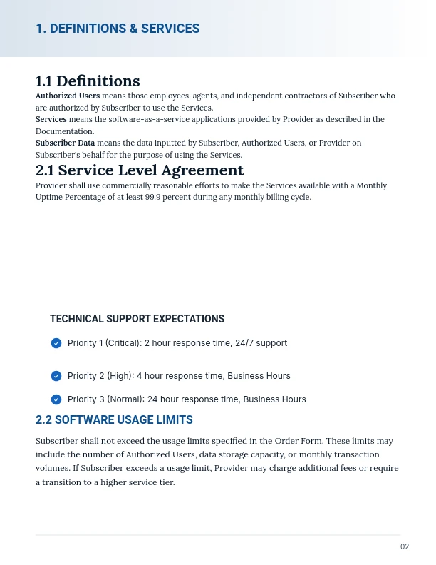 Enterprise SaaS Subscription Agreement