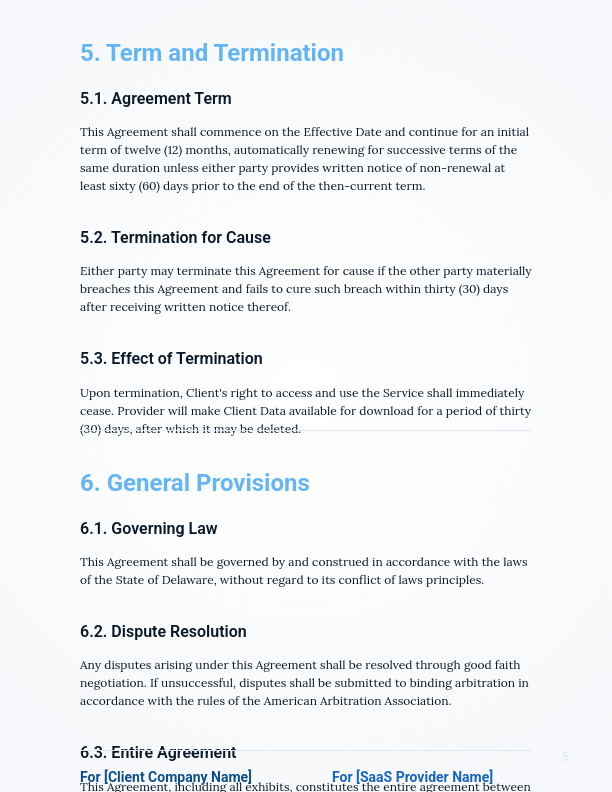 Enterprise SaaS Subscription Agreement