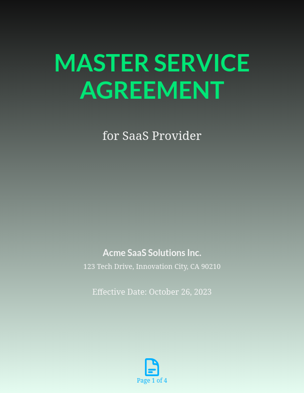 Enterprise SaaS Master Service Agreement