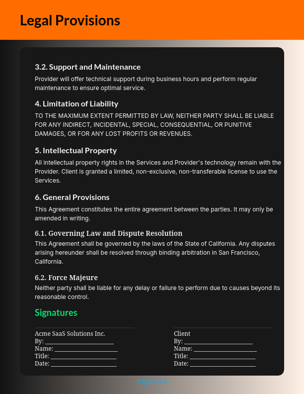 Enterprise SaaS Master Service Agreement