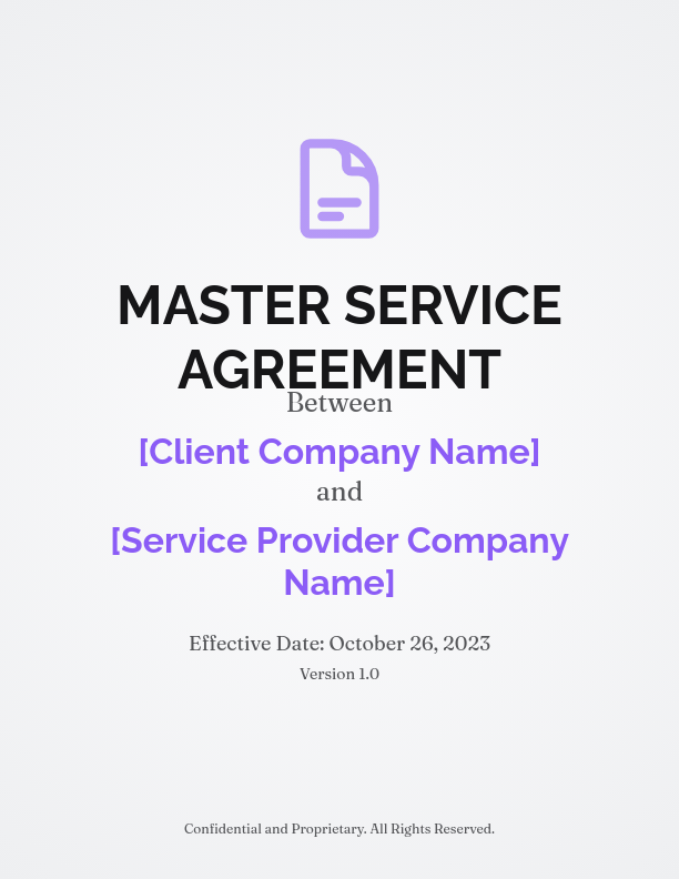 SaaS Master Service Agreement