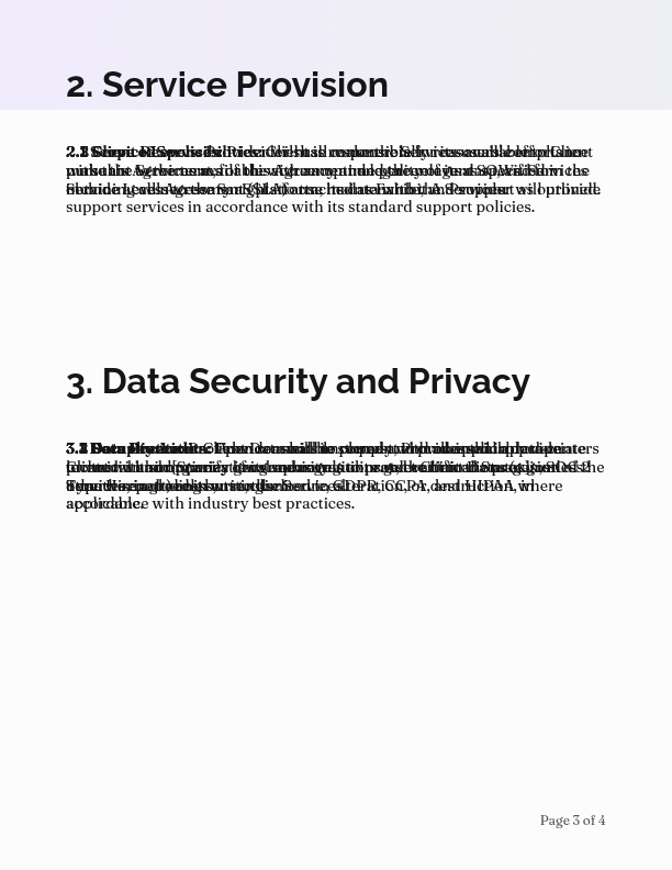 SaaS Master Service Agreement