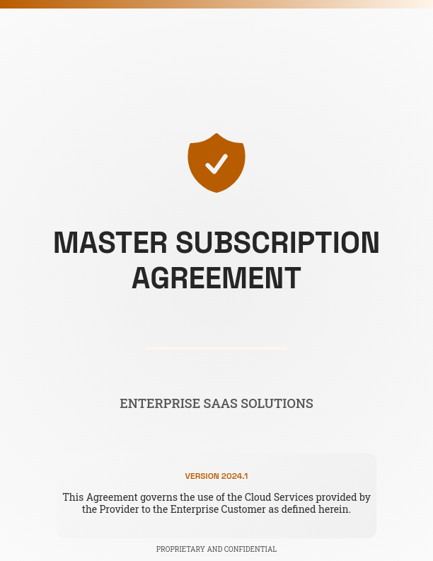 Enterprise SaaS Master Subscription Agreement