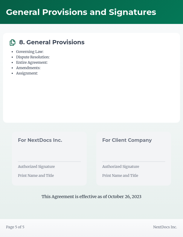 Enterprise SaaS Master Service Agreement
