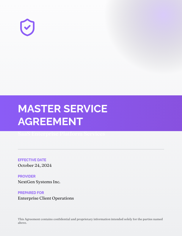 Enterprise SaaS Master Service Agreement