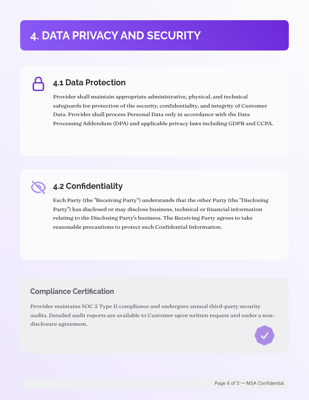 Enterprise SaaS Master Service Agreement