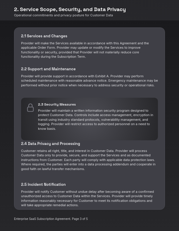 Enterprise SaaS Subscription Agreement