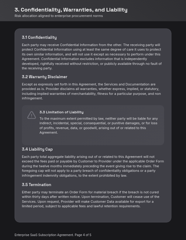 Enterprise SaaS Subscription Agreement