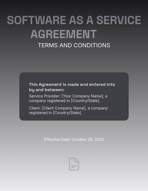 SaaS Subscription and Service Agreement