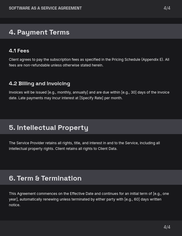 SaaS Subscription and Service Agreement