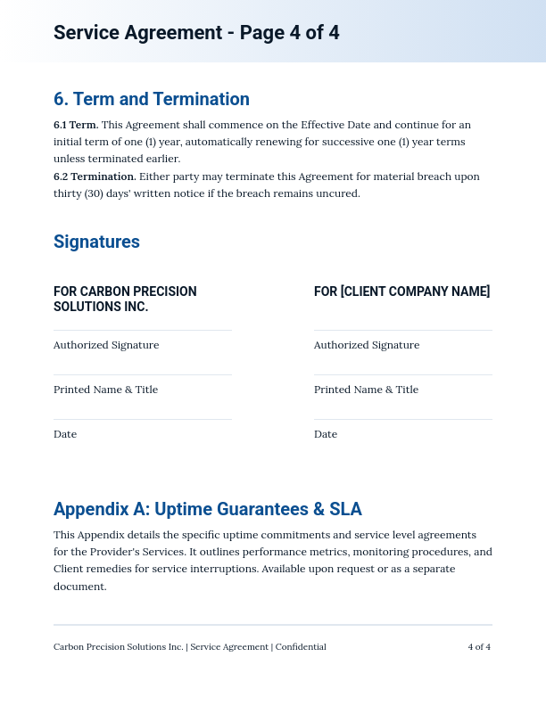 SaaS Master Service & License Agreement