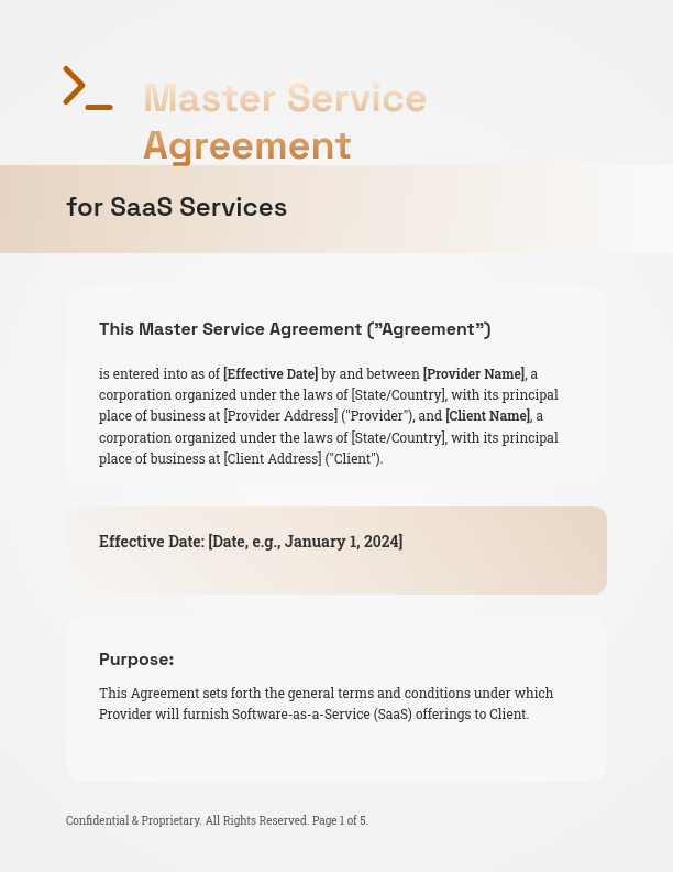 Enterprise SaaS Master Service Agreement