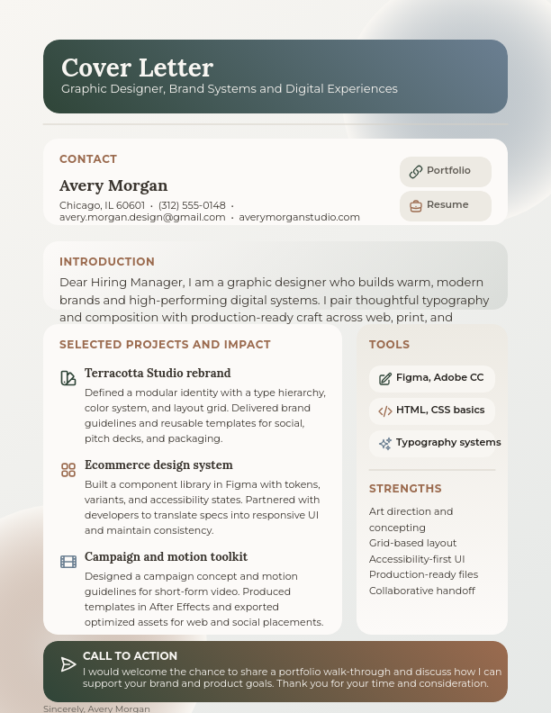 Modern Graphic Designer Professional Letter