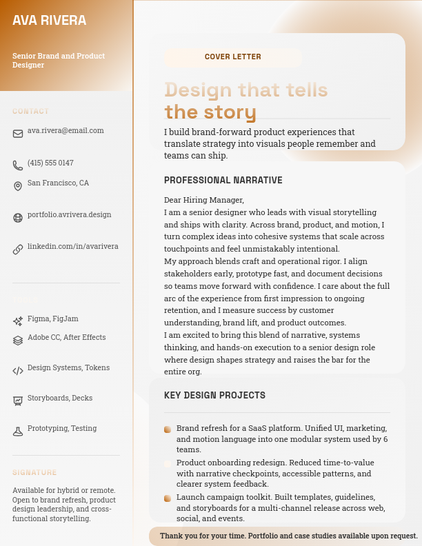 Modern Visual Arts Professional Cover Letter