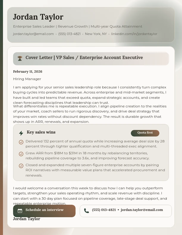 Strategic Revenue-Driven Sales Letter