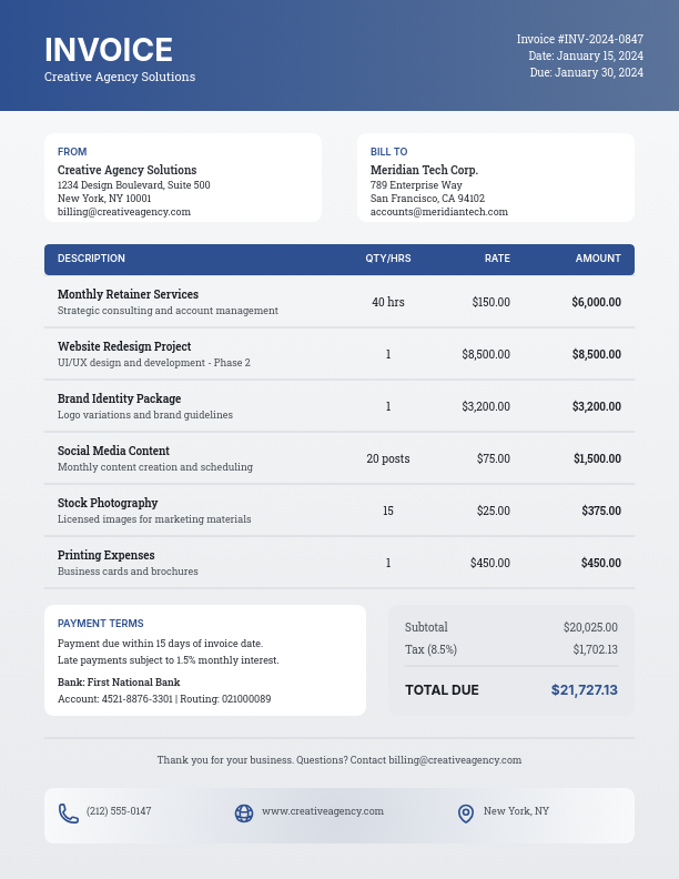 Agency Retainer and Project Billing