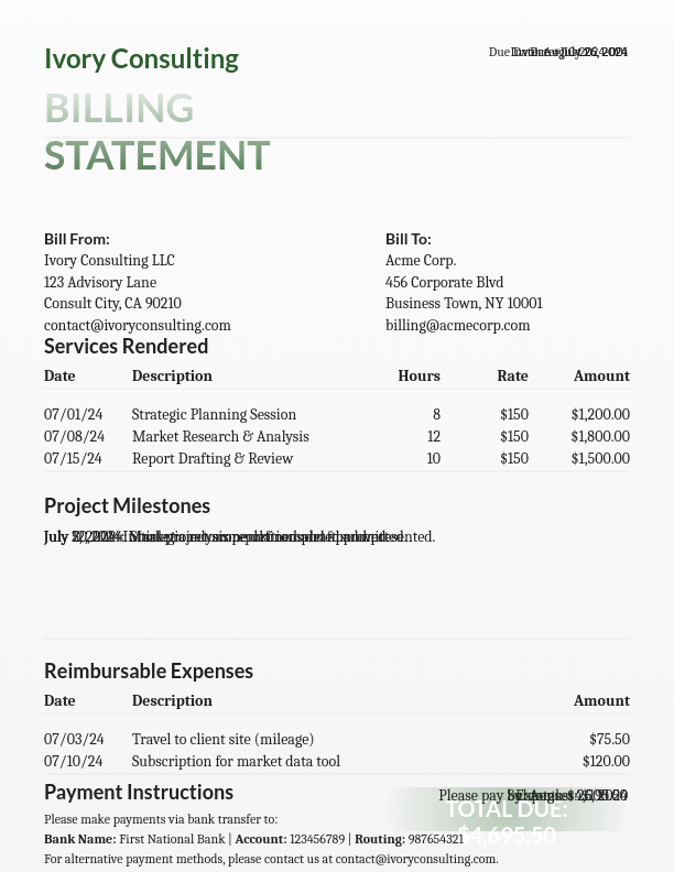 Professional Strategic Consulting Statement