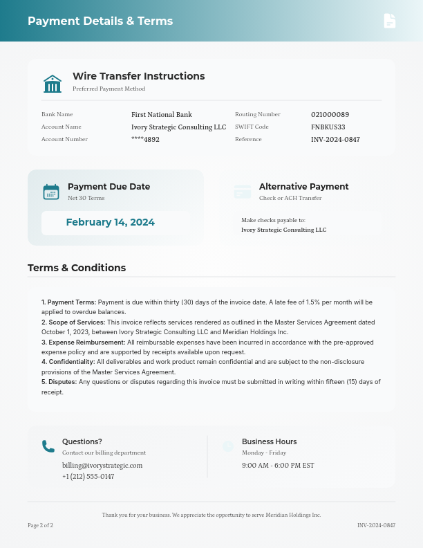 Executive Advisory Billing Statement