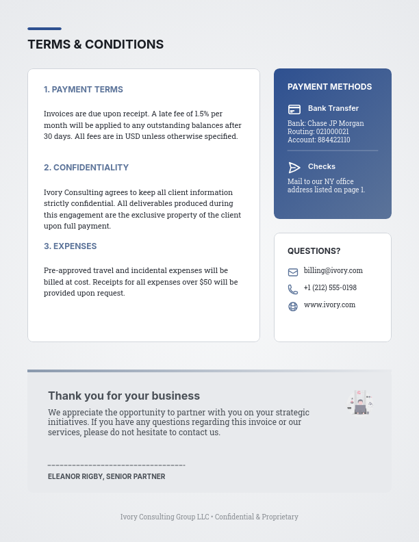 Premium Executive Consulting Bill