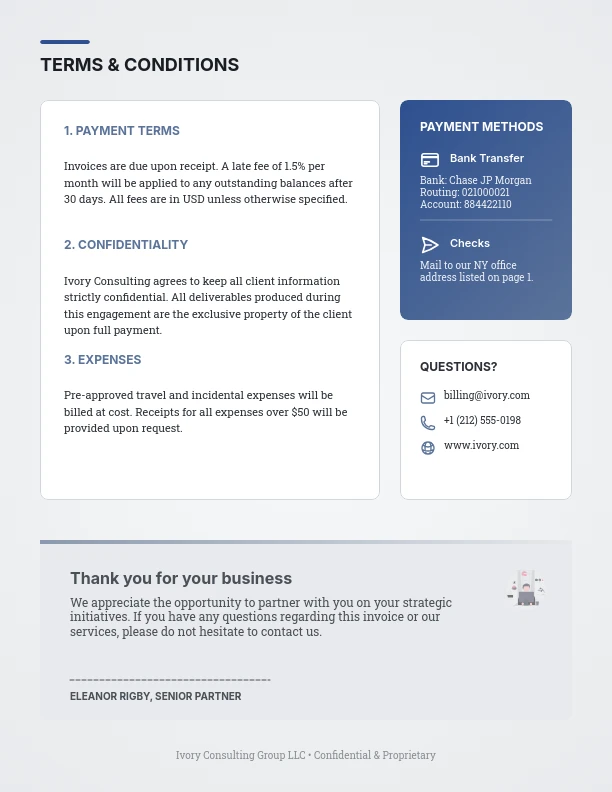 Premium Executive Consulting Bill