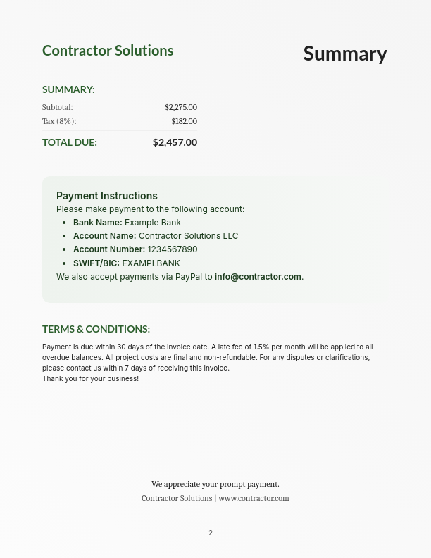 Modern Freelance Service Billing