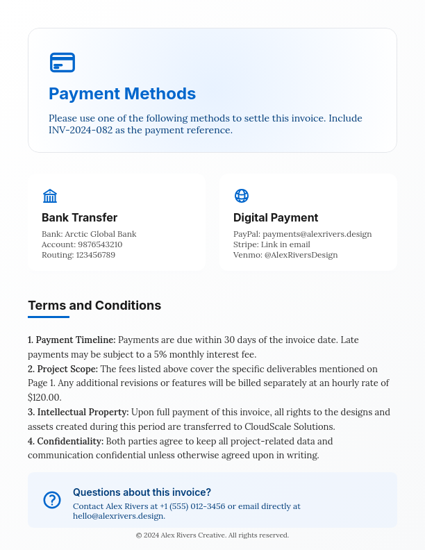 Modern Independent Contractor Project Billing
