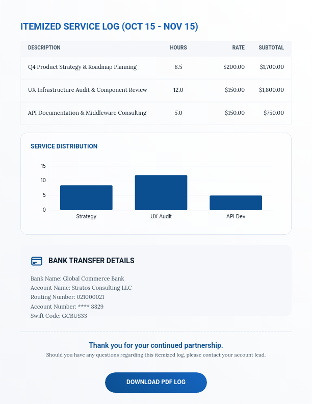 Professional Service Retainer Statement