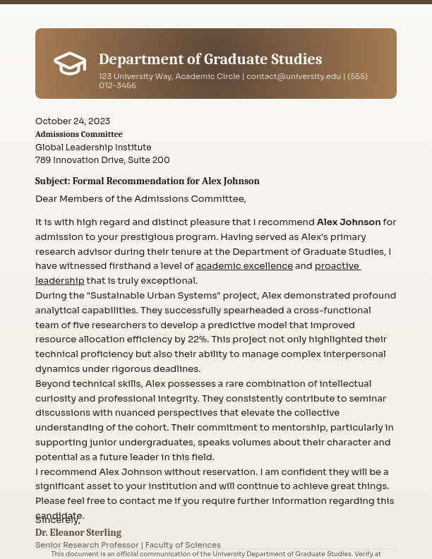 Academic Excellence Recommendation